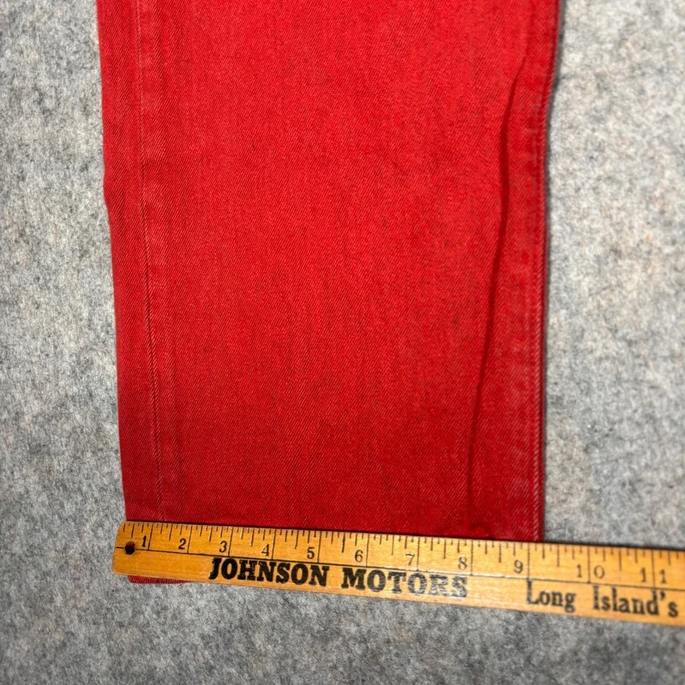 Levis 501 Original Fit Jeans Mens 42x32 (40x31) Red Straight Leg Button Fly